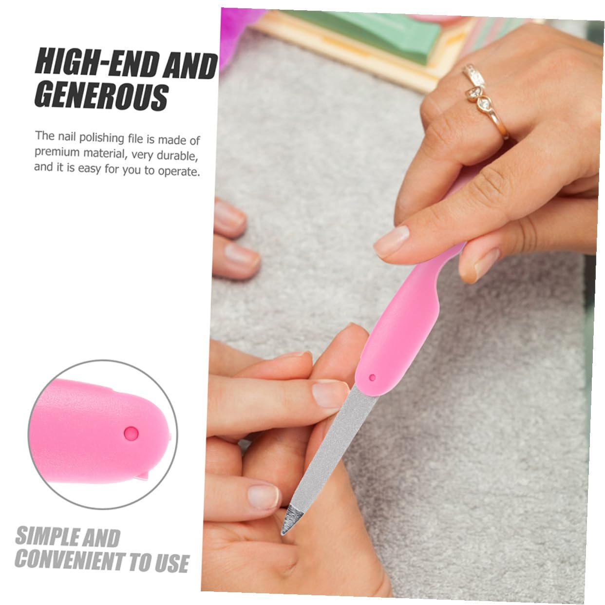 8 Limas de Uñas Plegables de Metal y Abs para Manicura Diseño Delicado y Textura Fina, Ideales para Uso en Salón Casa