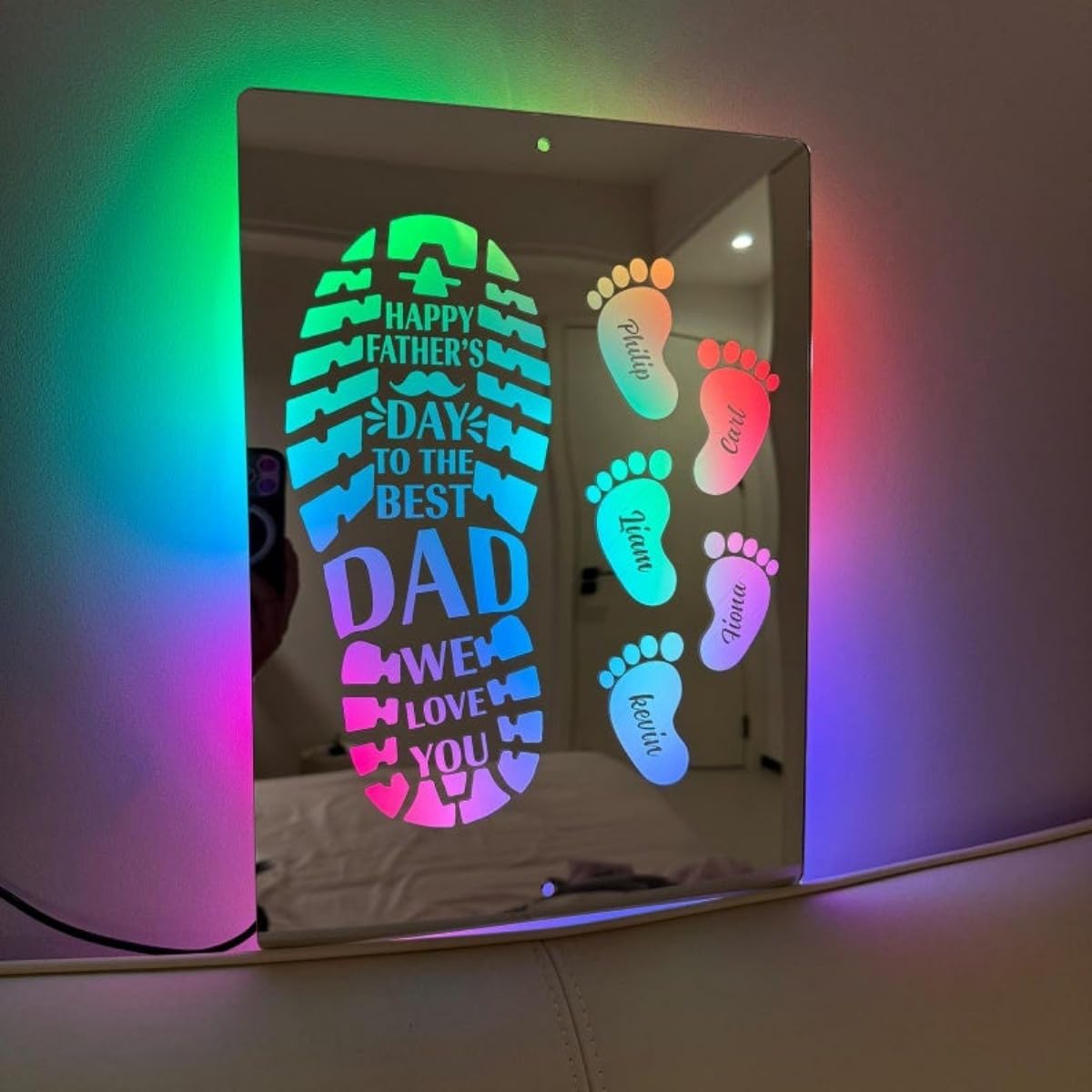 Lampe miroir LED personnalisée en acrylique haut de gamme 28,5x40cm