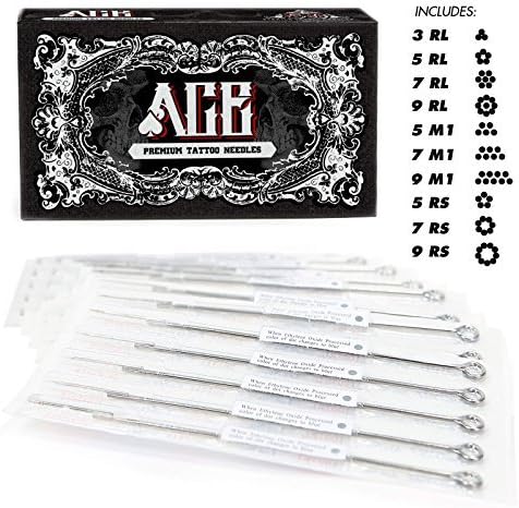 50 Mixed Assorted Tattoo Needles 10 Sizes - Round Liner Shader Magnum