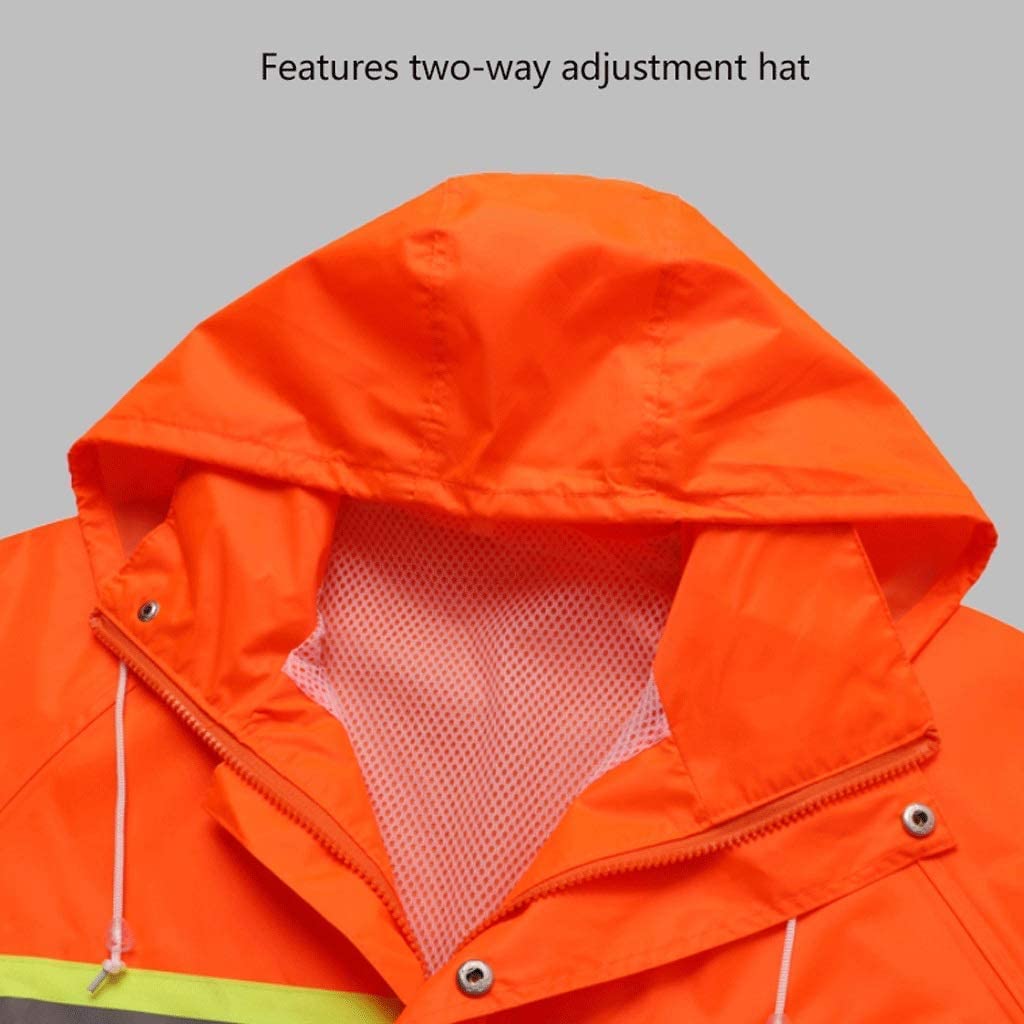 Chaleco de Alta Visibilidad Traje reflectante a prueba de lluvia, chaqueta de seguridad de tela de oxford fluorescente de naranja impermeable reflectante Chaleco de Seguridad ( Blue : Oranje , Size :
