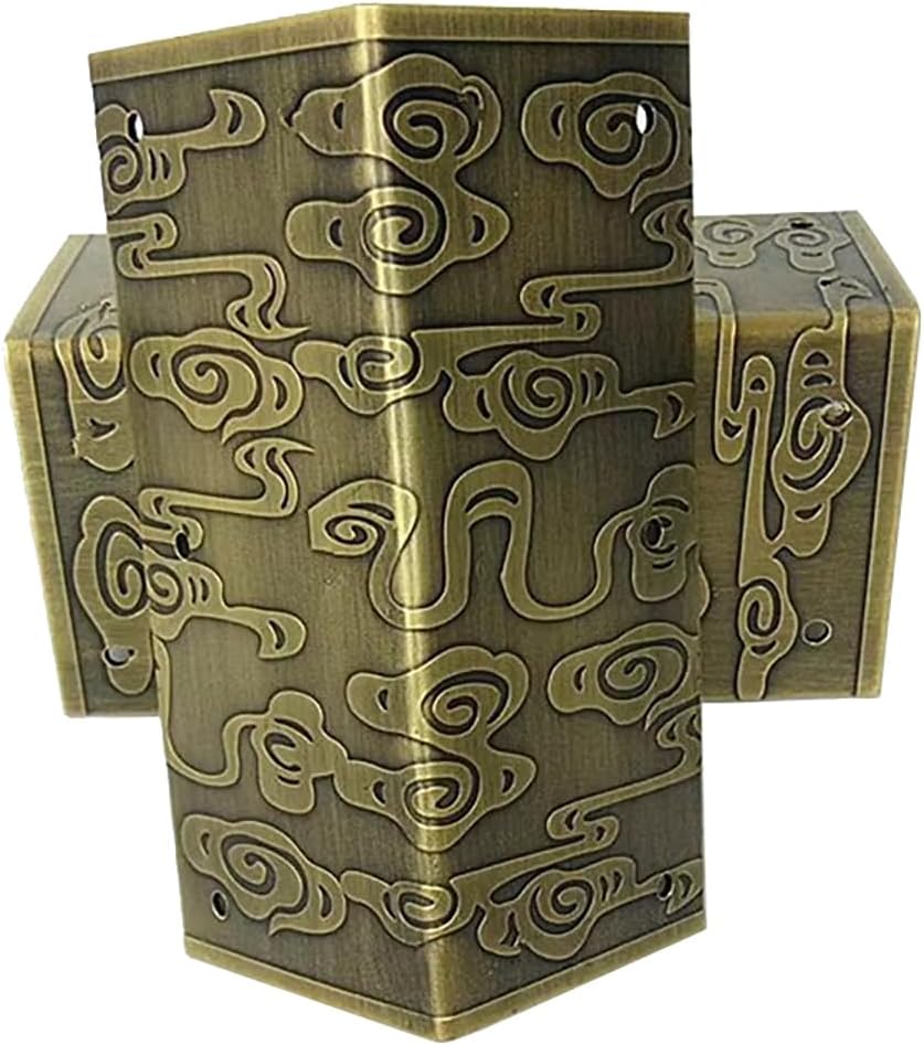 2Pcs Antique Solid Brass Corner Protectors 90° Angle Edge Vintage Protectors for Table Chair Cabinet Corner Guards