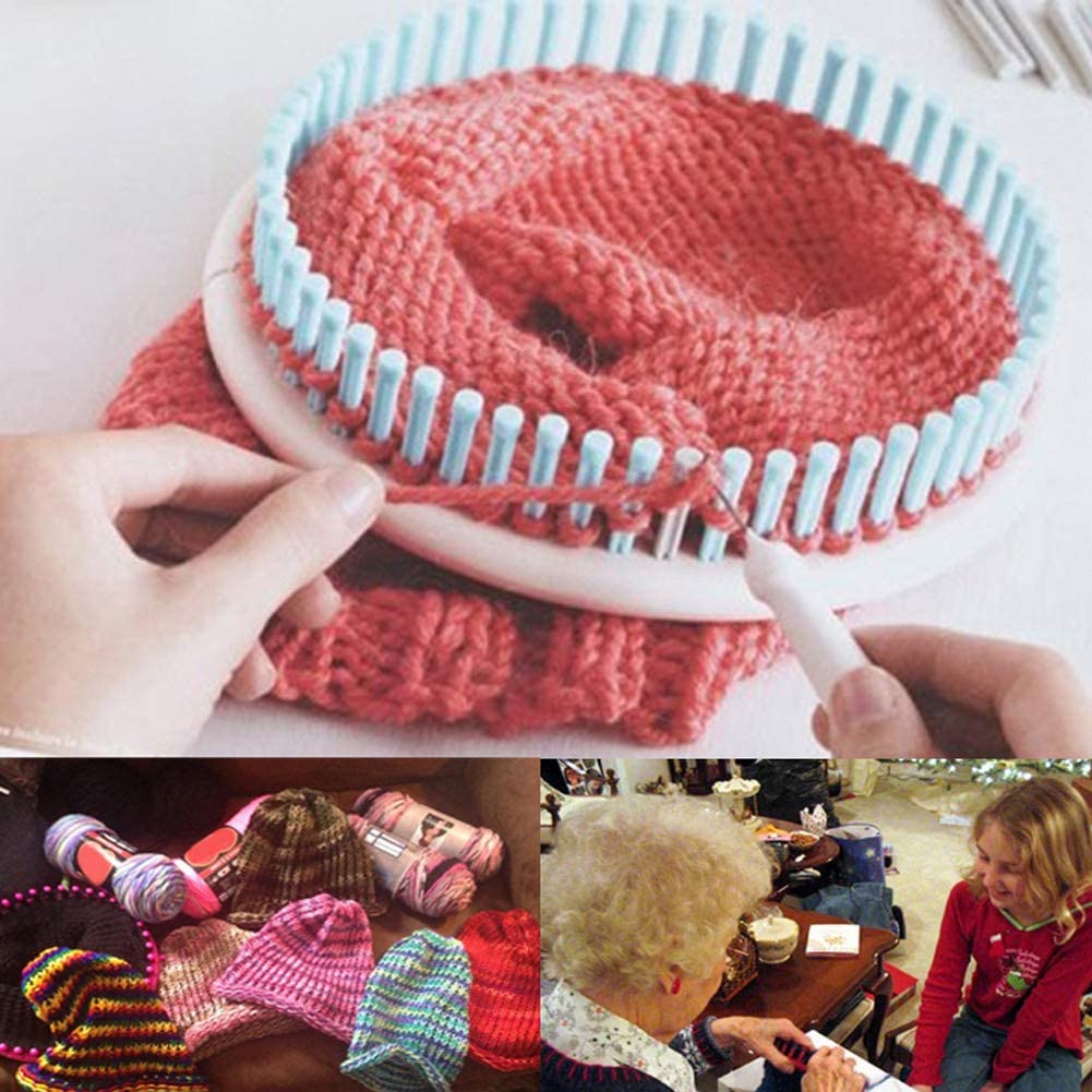 Crafts Knit Weave Kit, Knitting Board Weave Kit Multifunktionales Craft Yarn Crafts Knit and Weave Kit Mini Knitting Plastic Scarf Weaving Kit