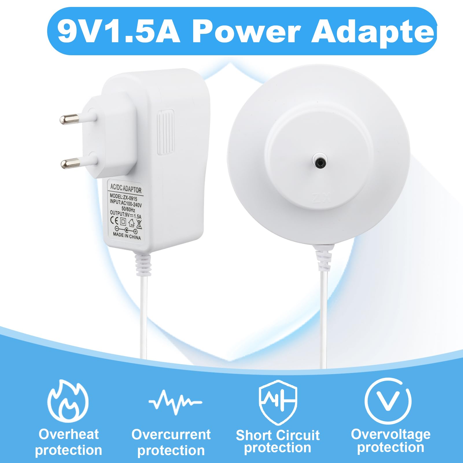 9V Chargeur pour Toniebox, 1.8M Câble d'alimentation Compatible avec Tonie Box, Remplaçant Station de Charge Remplacer Adaptateur Compatible avec Le Lecteur Audio Tonie Box DC 5,5mm*2,5mm