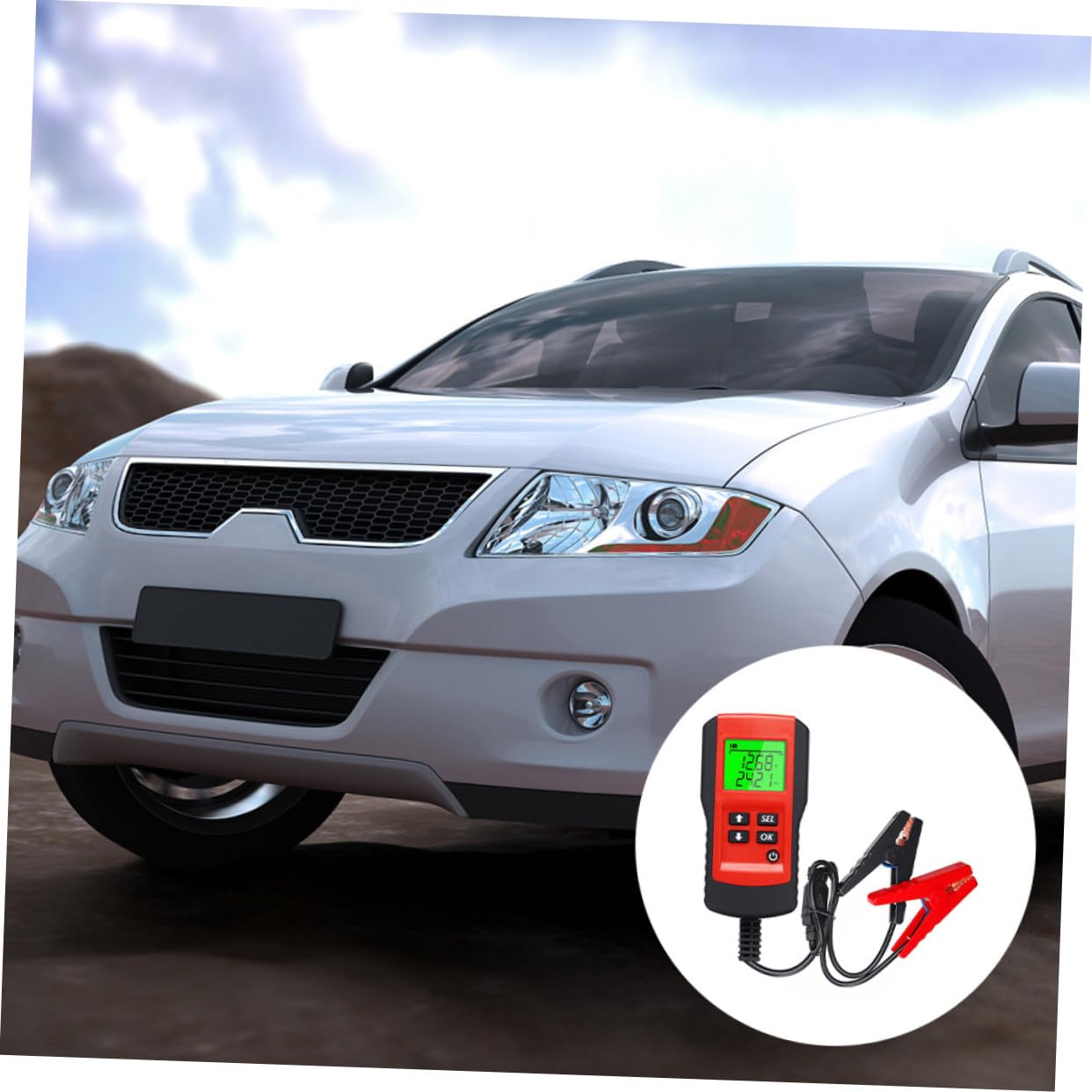 Tester Batteria Auto Digitale 12v per Verifica Batteria Funzione Test Prolungato, Materiale Abs e Rame, Analizzatore Affidabile per Uso Automobilistico
