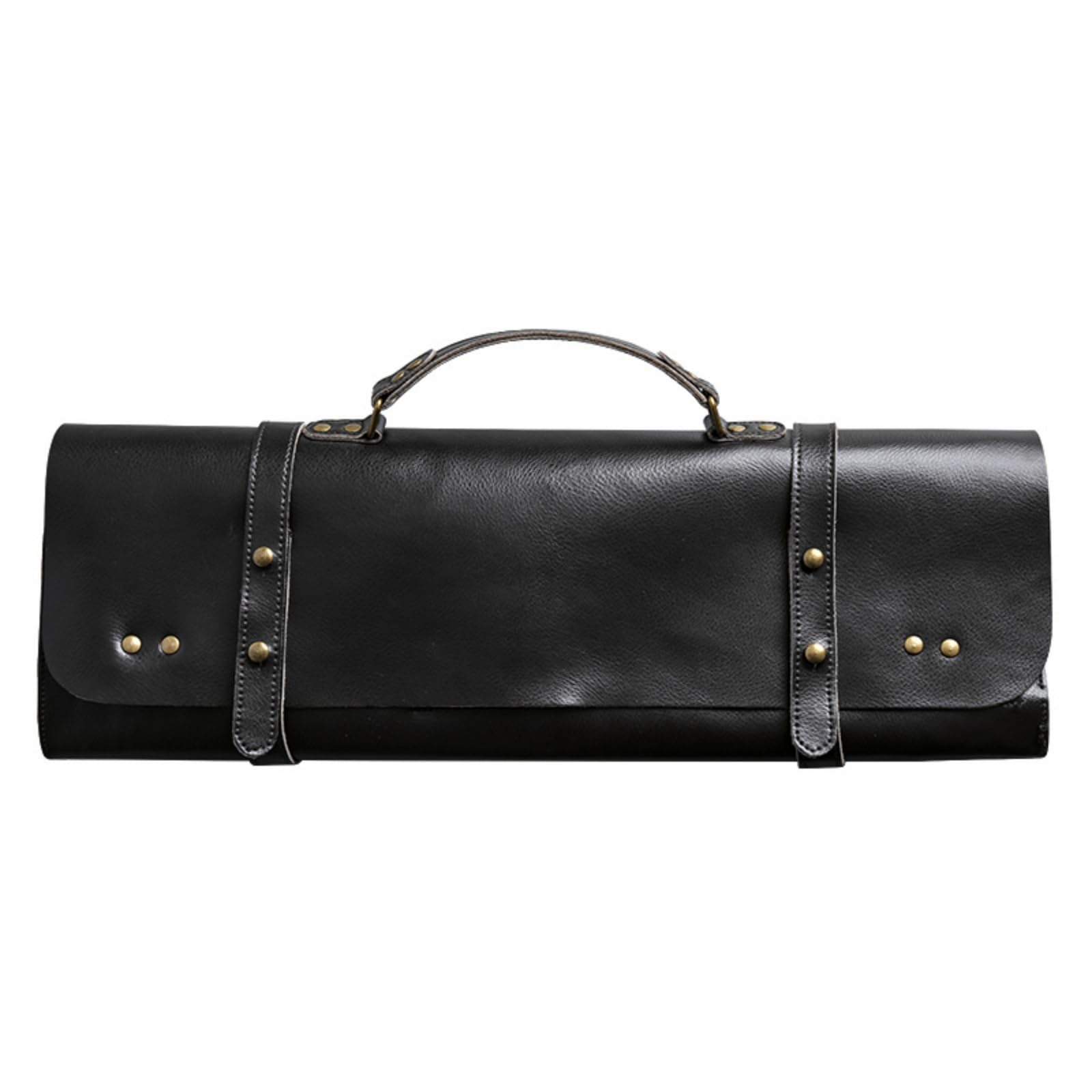 Borsa Porta Bacchette in Pelle Arrotolabile Portabacchette Resistente Astuccio per Studenti di Batteria, Musicisti, Prove, Nero