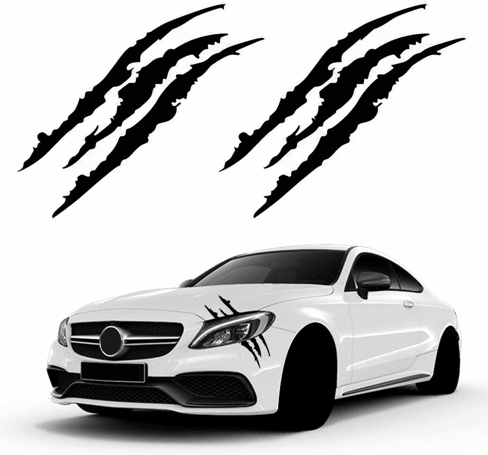 Msyuusr 2PCS Claw Mark Decals for Car, Claw Marks Headlight