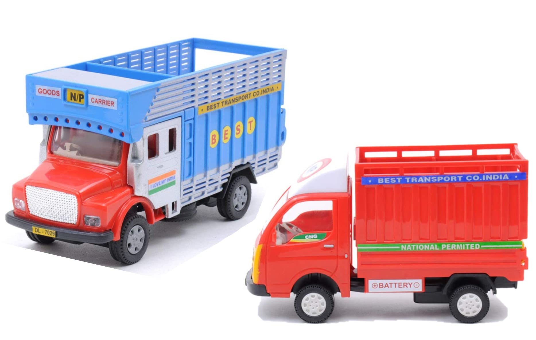 Joy Stories� Pull Back Cars for Kids, Pack of 2 Toy Trucks, Public Truck & Goods Freight Carrier Vehicles Scale Model for Kids