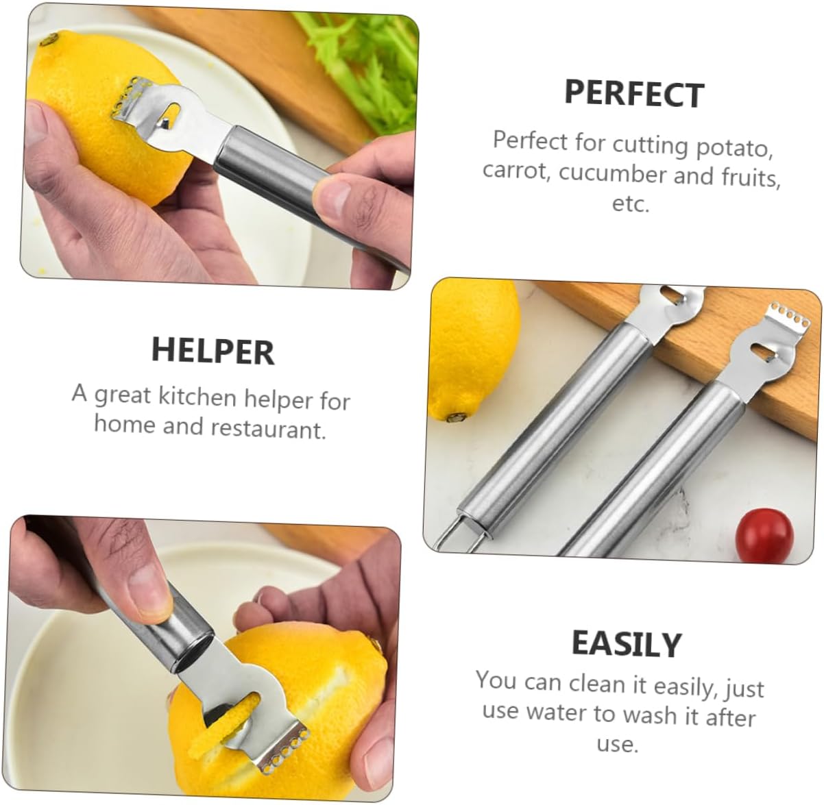 3pcs Zester Grater Peeler for Fruits Vegetables and Cheese Ergonomic Handle Comfortable Grip Kitchen Essential Tools for Home and Restaurant Use