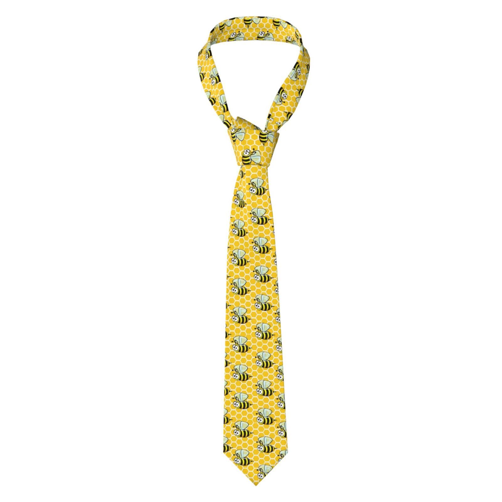 ZORIN Men Necktie Neck Tie 3d Cartoon Bees On Honeycombs Men'S Business Suit Tie Formal 8cm Neckwear Costume Accessory For School Working Party Favor Wedding
