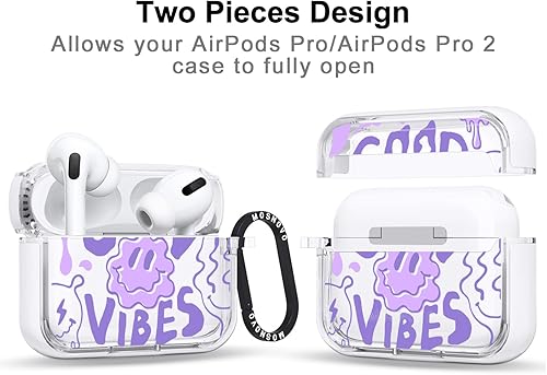 Miniatura 143 de MOSNOVO Funda protectora transparente para AirPods Pro 3, con anillo de metal duro de lujo de doble capa a prueba de golpes, diseñado para AirPods