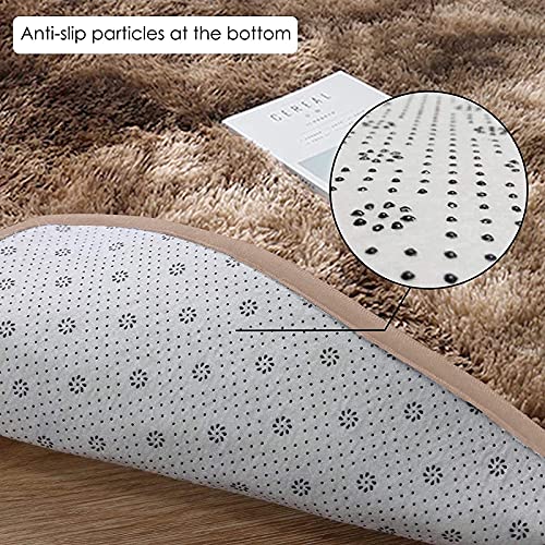 Tapis moelleux à poils longs lavable salon 200x200 - 5