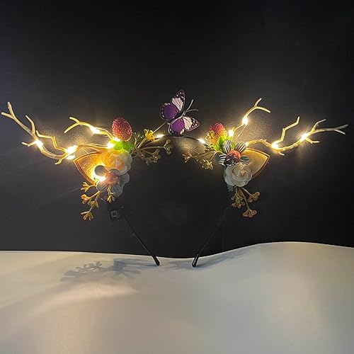 Miniatura 9 de Tiara LED brillante, cuernos de reno, accesorios para el cabello, fiesta de Navidad, accesorio para el cabello para mujeres y niñas