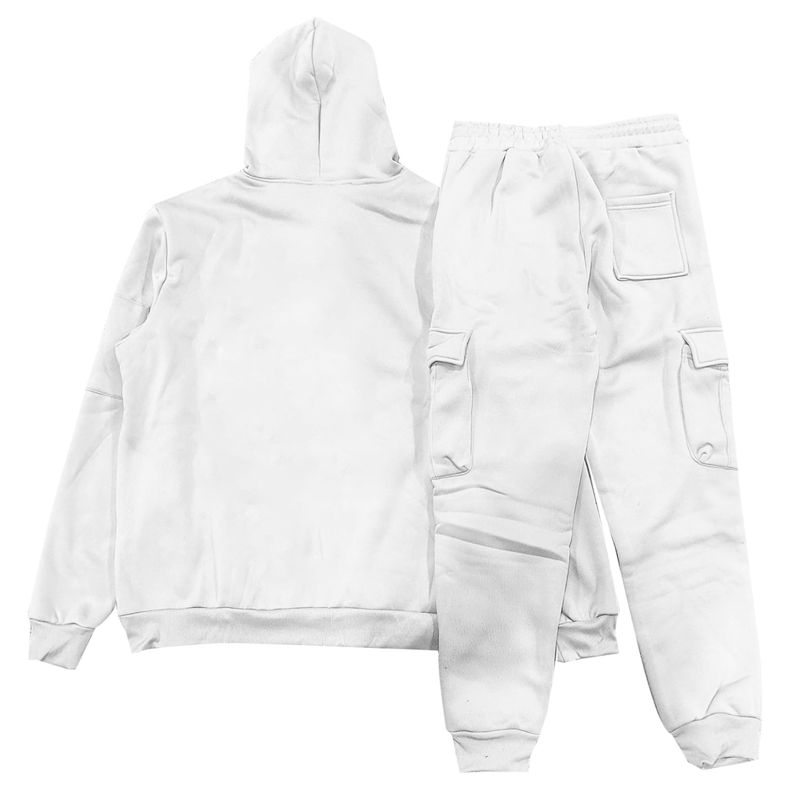 Générique Tuta da uomo Jogging Sport 2 pezzi Cotone Tuta Calda Autunno Inverno Giacca Cappuccio Pantaloni Morbidi Confortevoli Traspirante Casual A15