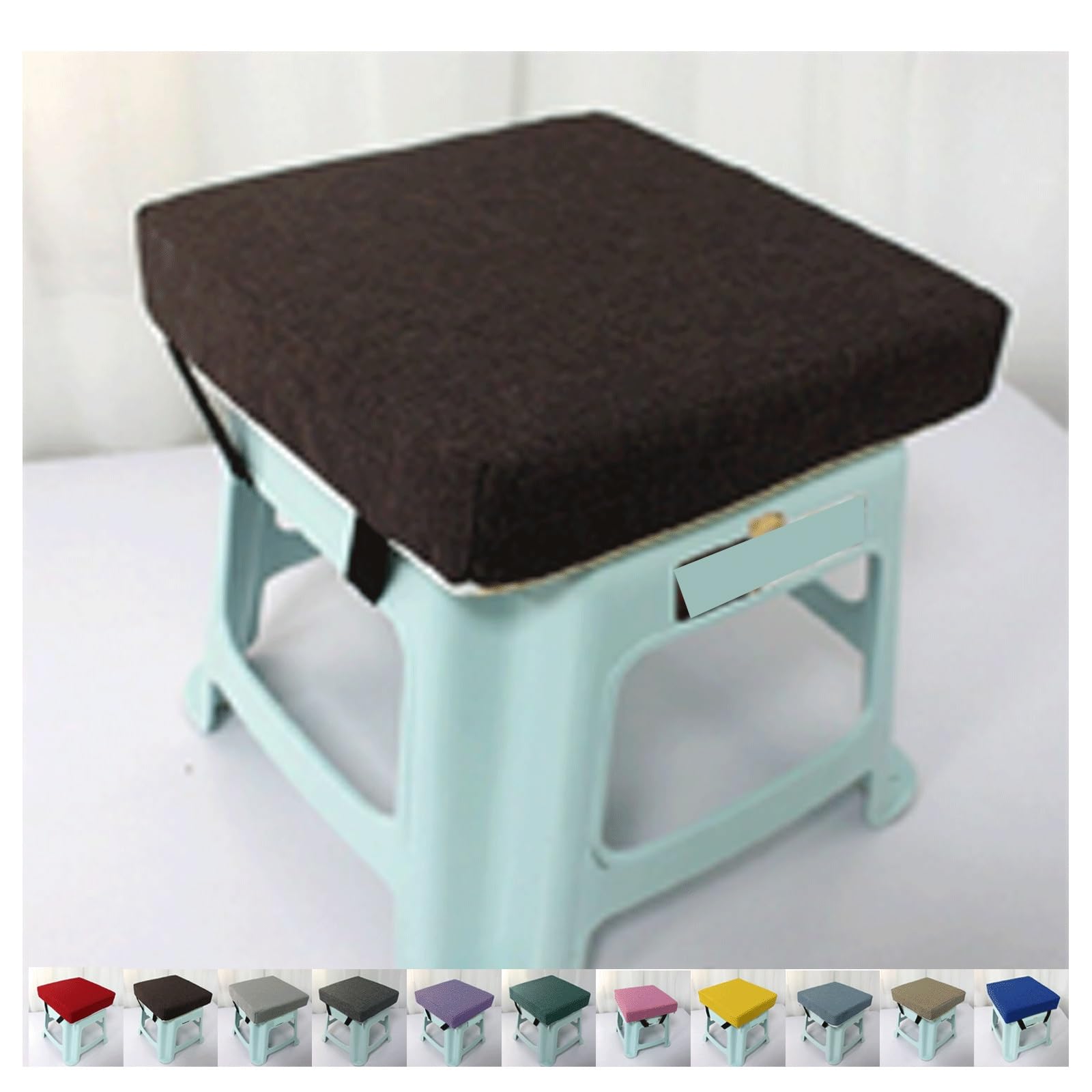 SDNAM Seat Pads for Dinin Chairs,25x25,28x28cm,30x30cm,35x35cm,24x34cm Adjustable Kitchen, Office and Garden Chair with Ties Non Slip Comfortable Cushion(Coffee color,30x30x8cm)