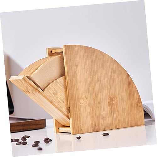 Miniatura 6 de BESTonZON Escritorio con organizador resistente al desgaste Soporte de mesa con forma de soporte para almacenamiento de madera Cono duradero Polvo