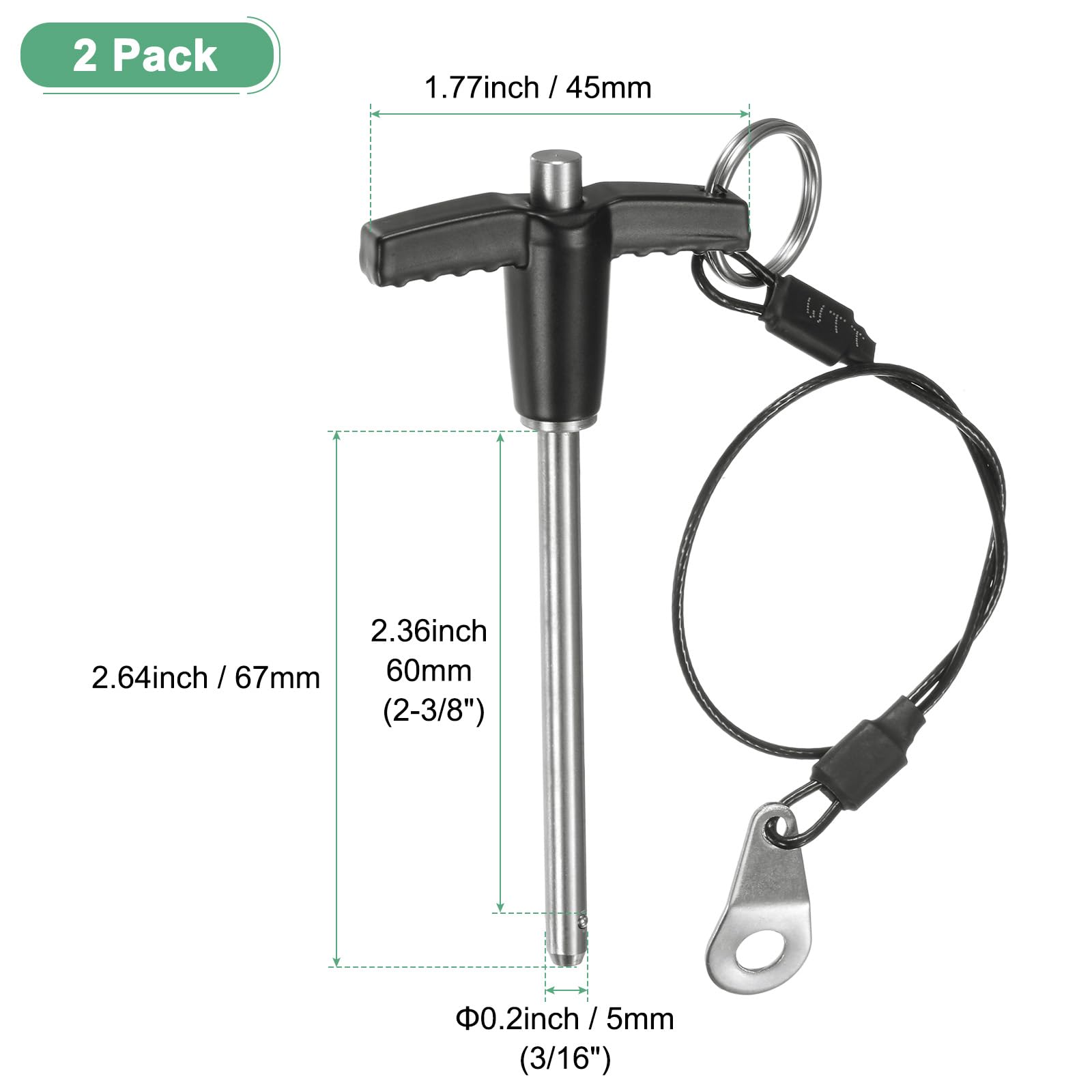 M METERXITY 2-Pack T Handle Lock Pins - Image 3