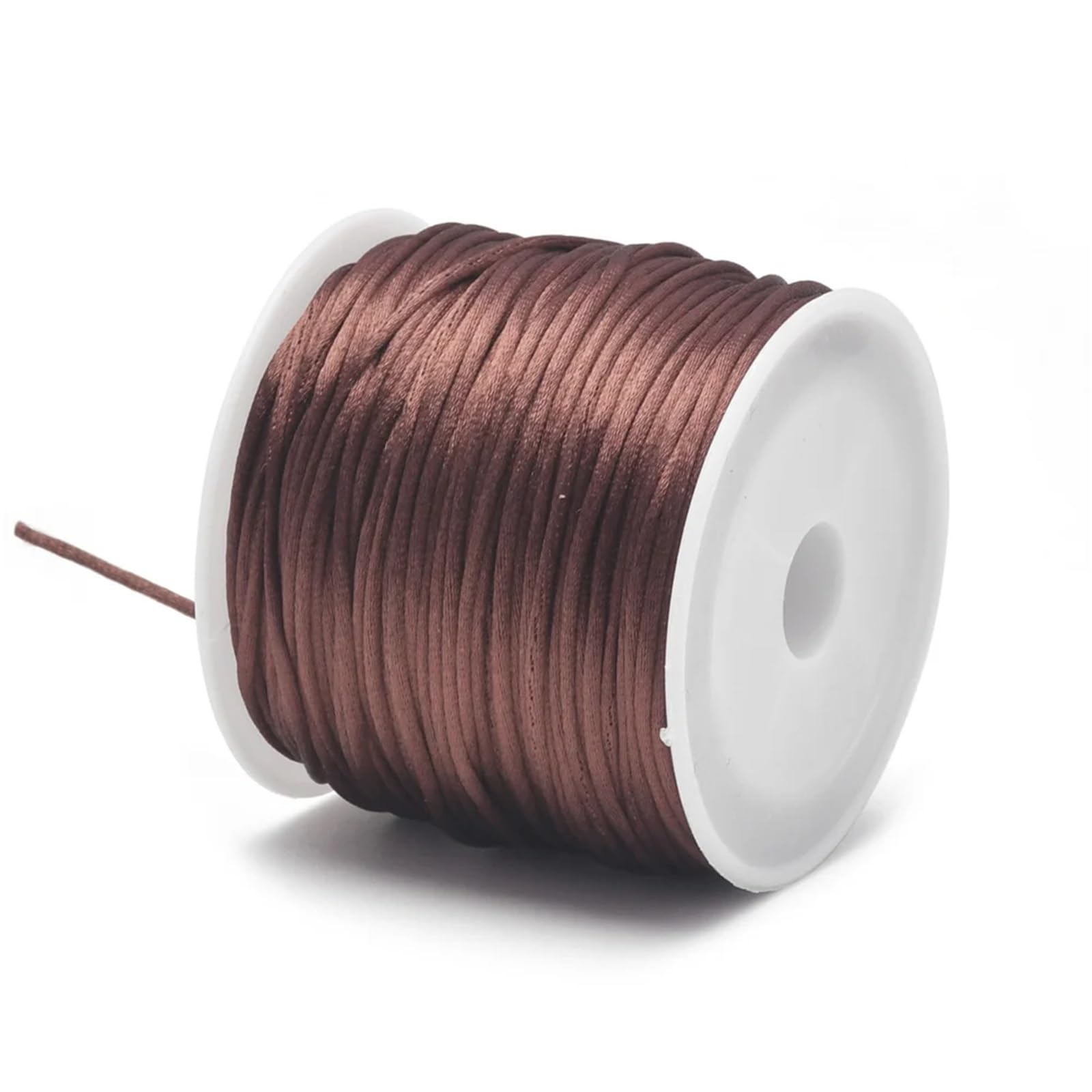 Elastic String for Bracelets 20Roll for 1.5mm Crafts Satin Rattail Cord from Nylon for Chinese Knot, Macramé, Trim, Jewelry Making 24 Yards(Coffee)