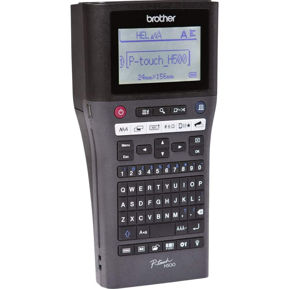 Brother PT-H500 Beschriftungsgerät inklusive USB-Schnittstelle (für 3,5 bis 24 mm breite TZe-Schriftbänder, bis zu 30 mm/Sek. Druckgeschwindigkeit), Schwarz