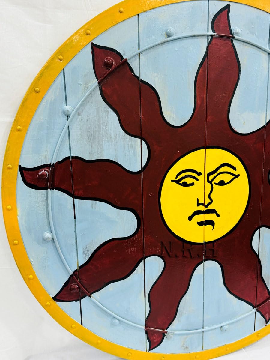 Nautical Replica Hub Sunlight Battleworn Shield - Dark Souls Shield - Solaire shield - Display Wall Hanging - Cosplay Display LARP Reenactment