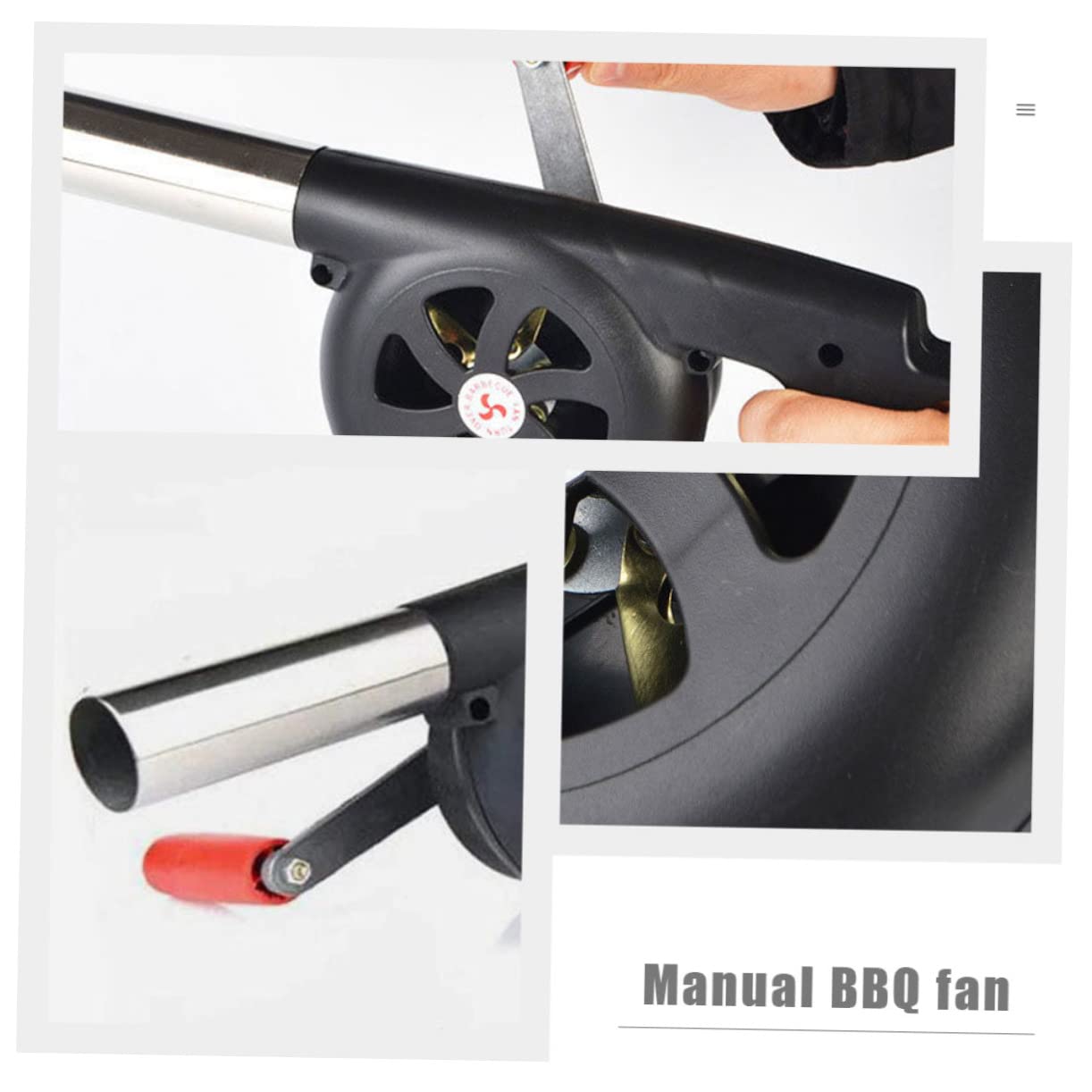 Toddmomy Soffiatore Ferro Barbecue e per in Abs Portatile a Manuale Carbone Ventilatore Manovella per Accendere Campeggio
