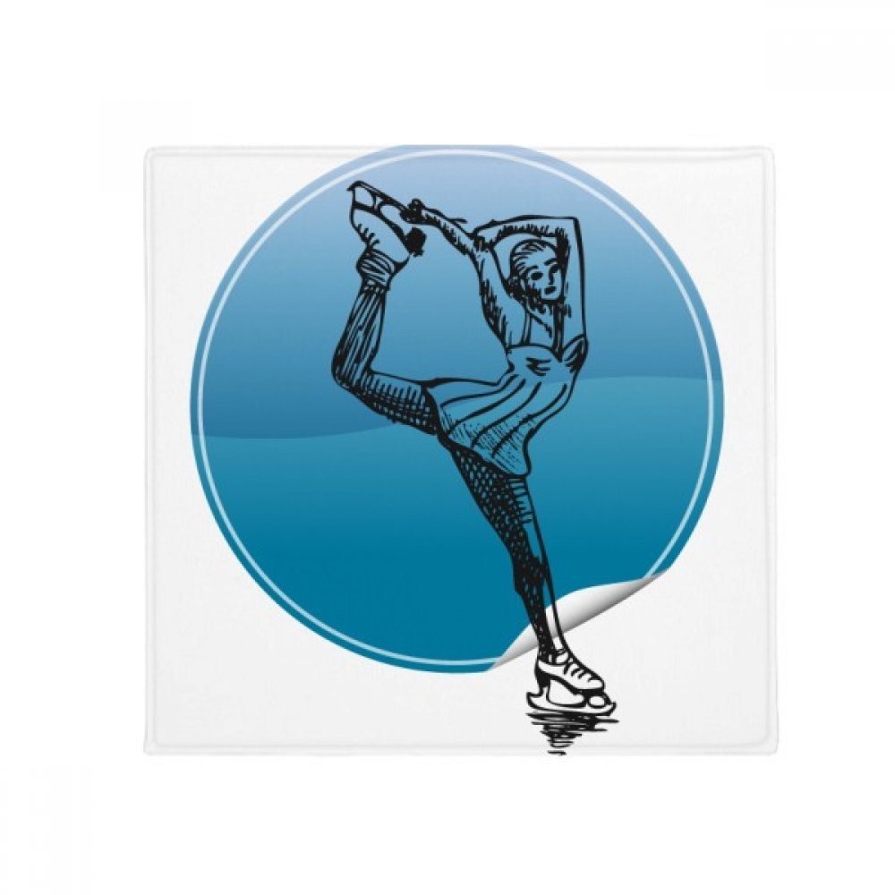 Tapis sport d'hiver rétro patinage 50x50 cm, une idée cadeau originale pour salon