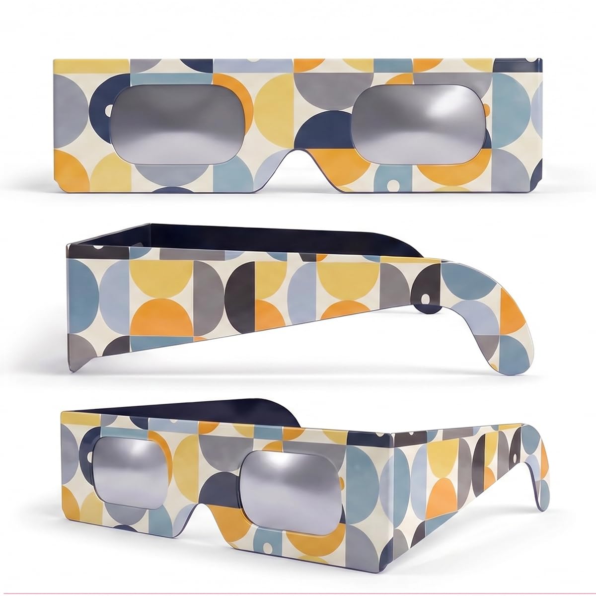 SAFE ECLIPSE 2er-Pack, Sonnenfinsternis-Brillen, 45 mm Rahmenhöhe, passen über Korrekturbrillen, EN ISO 12312-2:2015 getestet, CE-gekennzeichnet für sichere direkte Sonnenbeobachtung – Mosaic