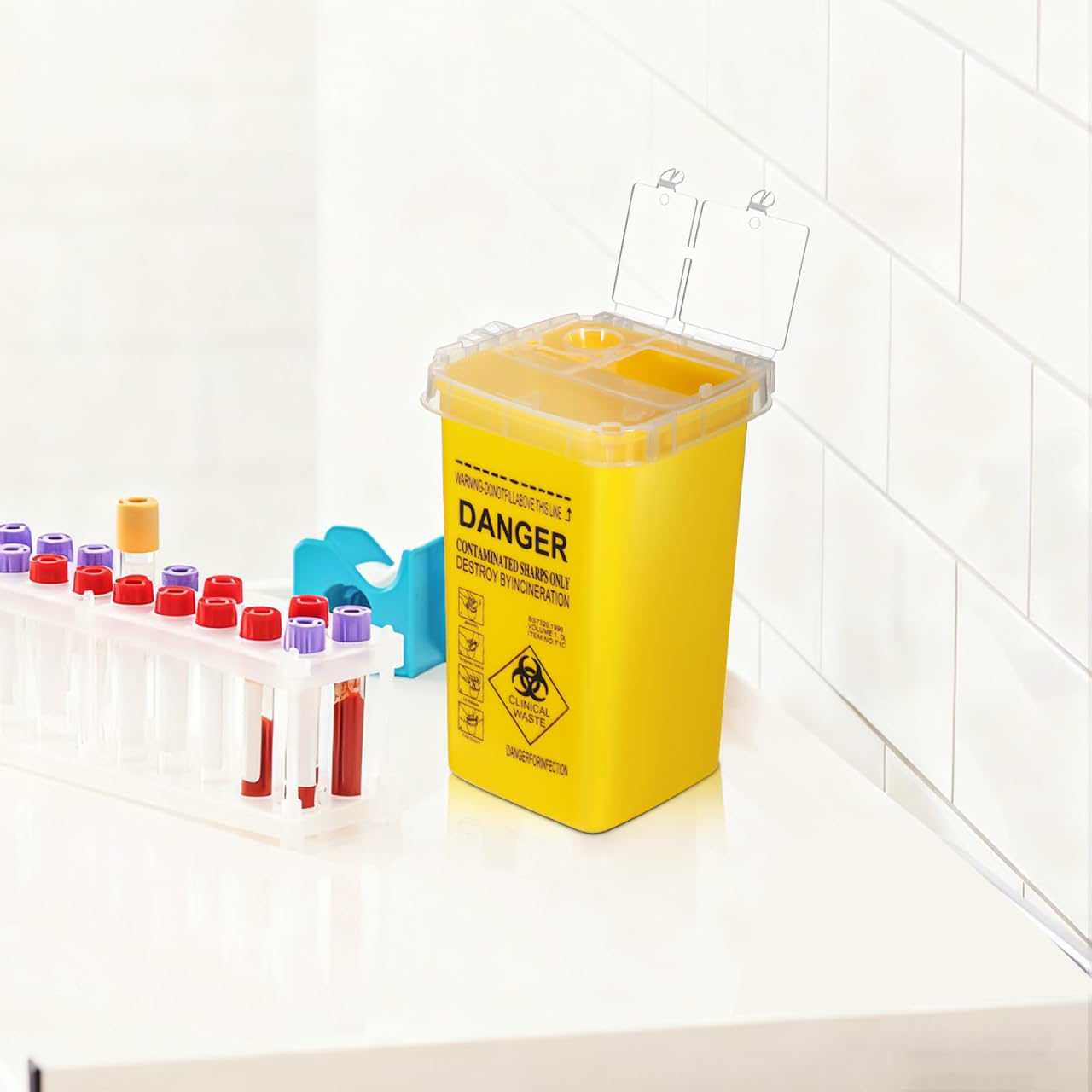 Contenedor De Objetos Punzantes 5 Uds Caja De Agujas Desechables Para Eliminación De Cuchillas De Barbero Y Recolección De Residuos De Salón 5.90X3.58X3.58In