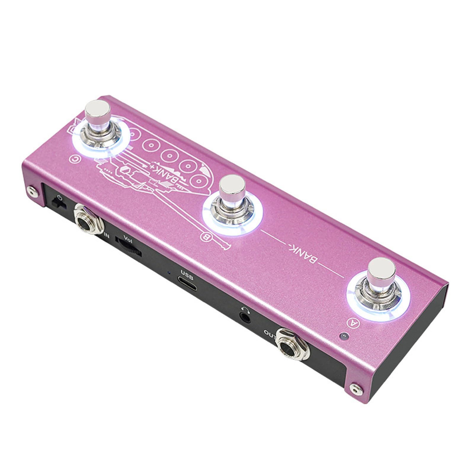 Piccolo Vari Effetti Chitarra Processore con 20 Modelli Costruito In Batteria 1450mAh Adatto per Live Portatile Chitarra Processore Alluminio Housing