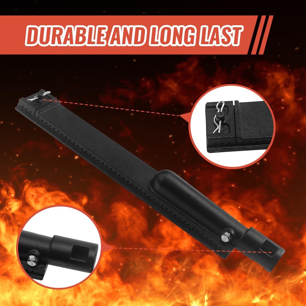 Grill Parts Replacement for Jenn Air 720-0061, 720-0062, Nexgrill 720-0101, 720-0138 Gas Grill, 4 Pack Heat Plates and Cast Iron Burners