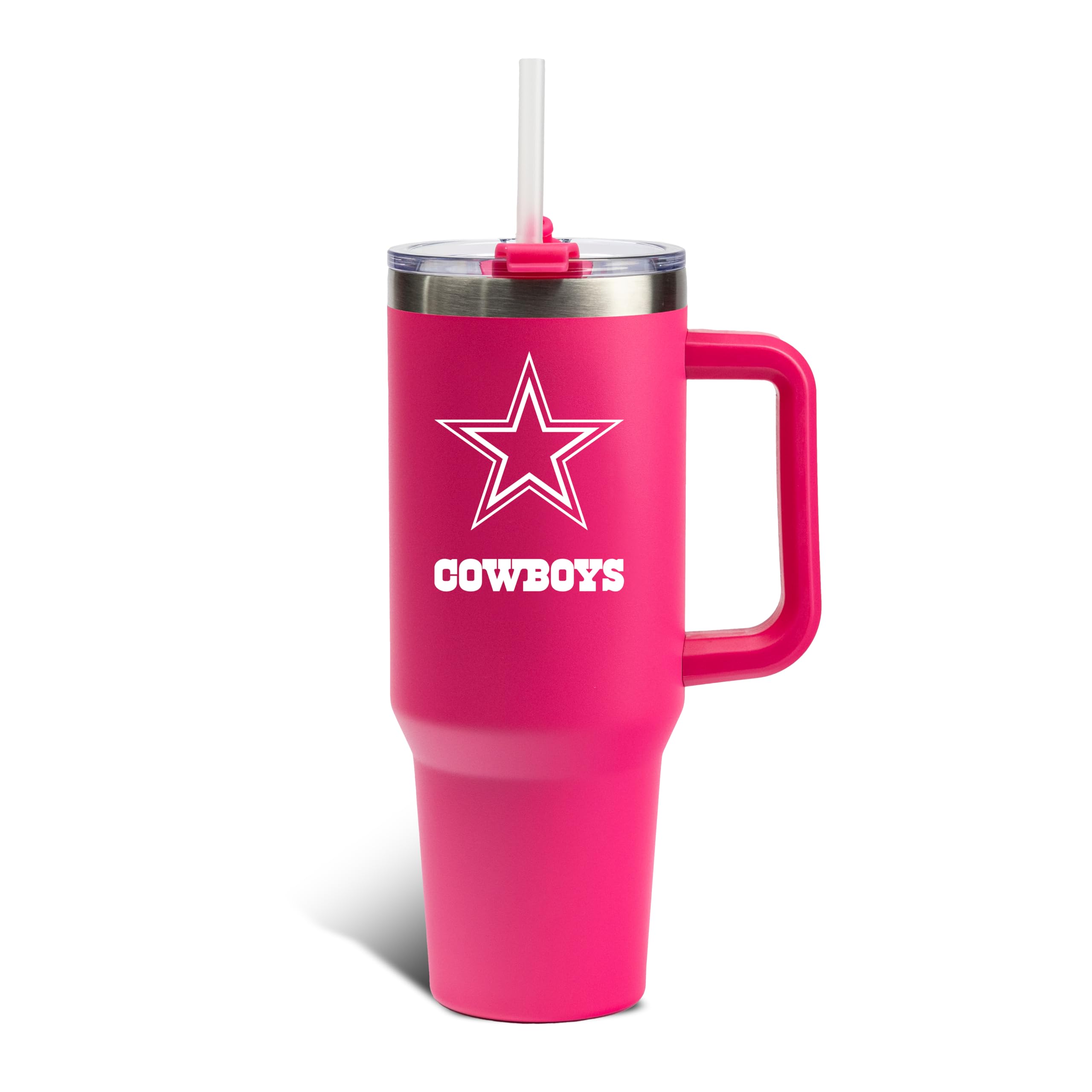 The Memory Company Officially Licensed NFL - Dallas Cowboys 40oz Pink Game Day Tumbler with Team Logo