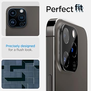 Spigen Apple iPhone 16 Pro Max / 16 Pro / 15 Pro Max / 15 Pro / 14 Pro Max / 14 Pro ile Uyumlu Kamera Lens Camı Koruyucu GLAS.tR Optik (2 Adet) Black - AGL05273