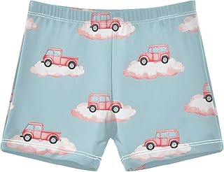Pantalones de natación para niños, color rosa con diseño de Cars in Clouds
