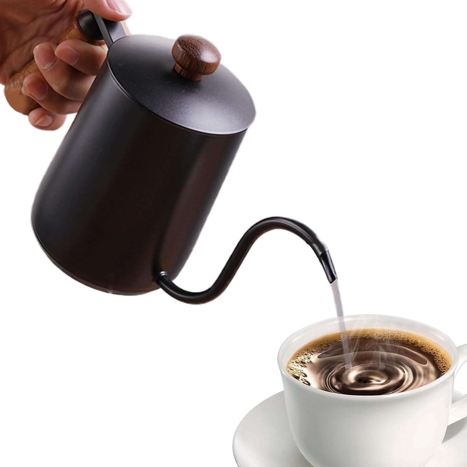 Tea Coffees Kettle - 5.51 Inches Pour Over Kettle, Pour Over Coffee Kettles, Long Narrow Spout Brew | Stainless Steel Camping Coffees Pot | 600ml Coffee Brew Jug For Home, Camping, Travel, Use