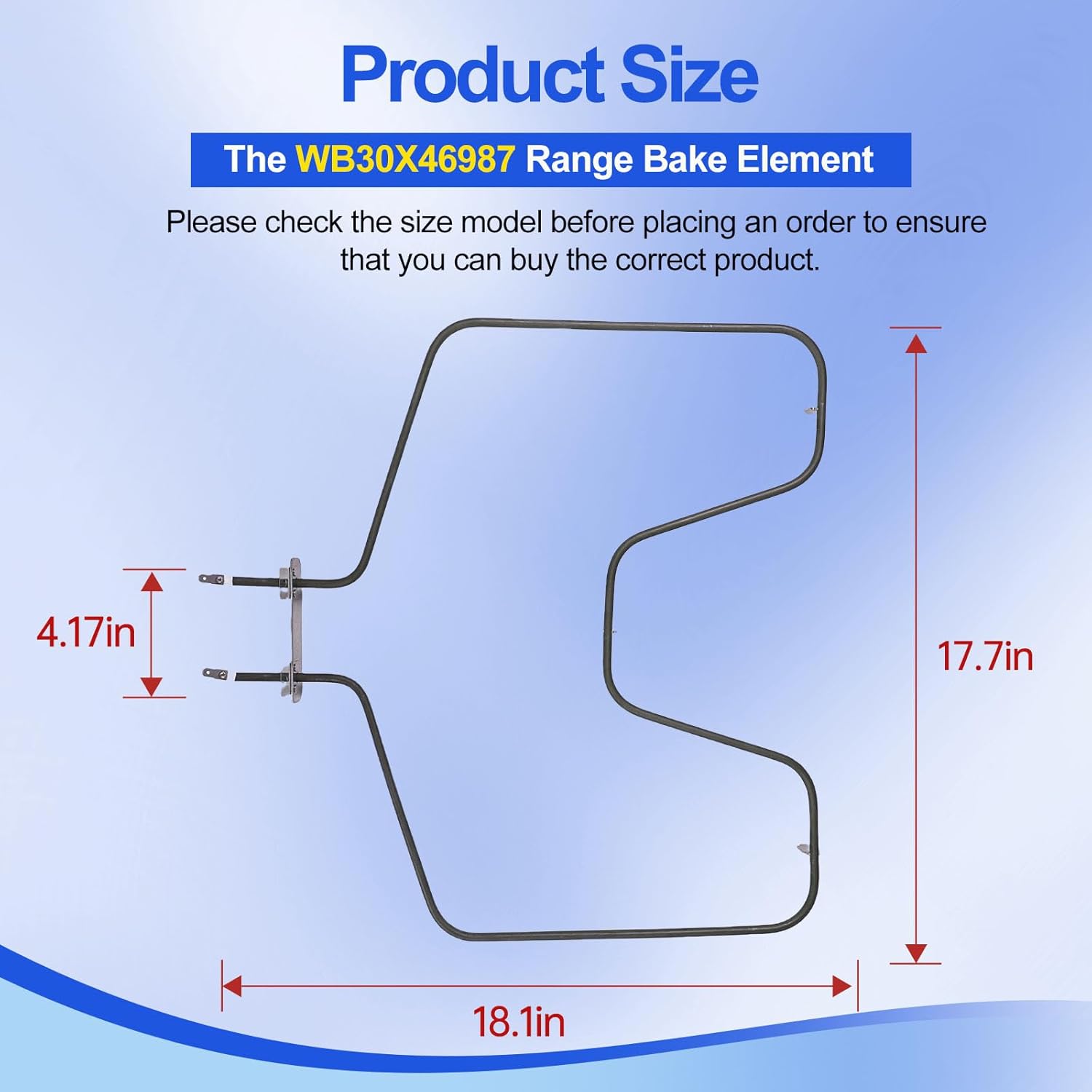 WB30X46987 Oven Heating Element Compatible with GE Hotpoint Kenmore.Replaces WB44K10001 WB44K10005 4984035 AP7216188 PS17626202 EAP17626202