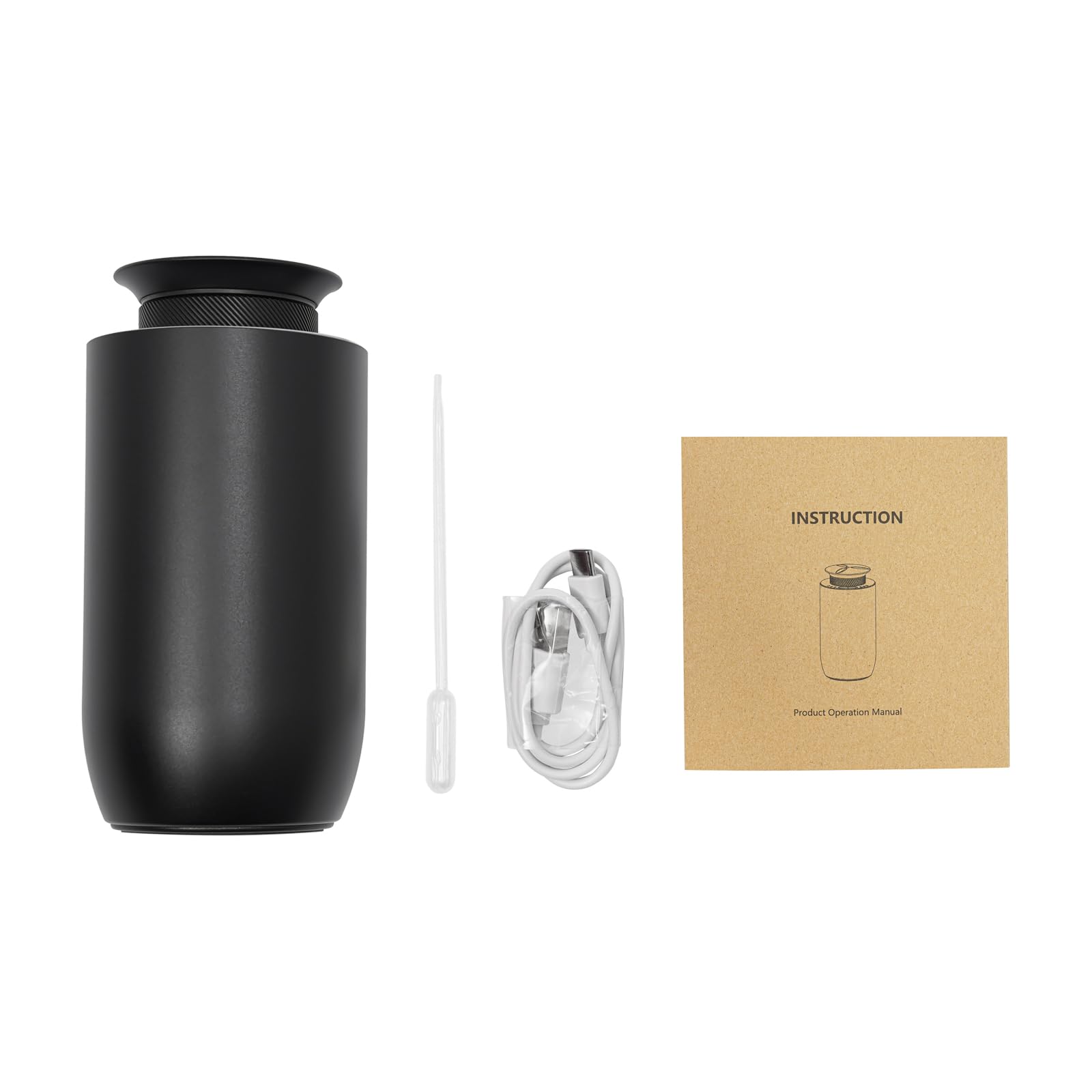 Diffusore senza acqua, ricaricabile, con capacità di 10 ml, mini diffusore portatile a batteria, per casa, auto, ufficio, kit AN8, nero