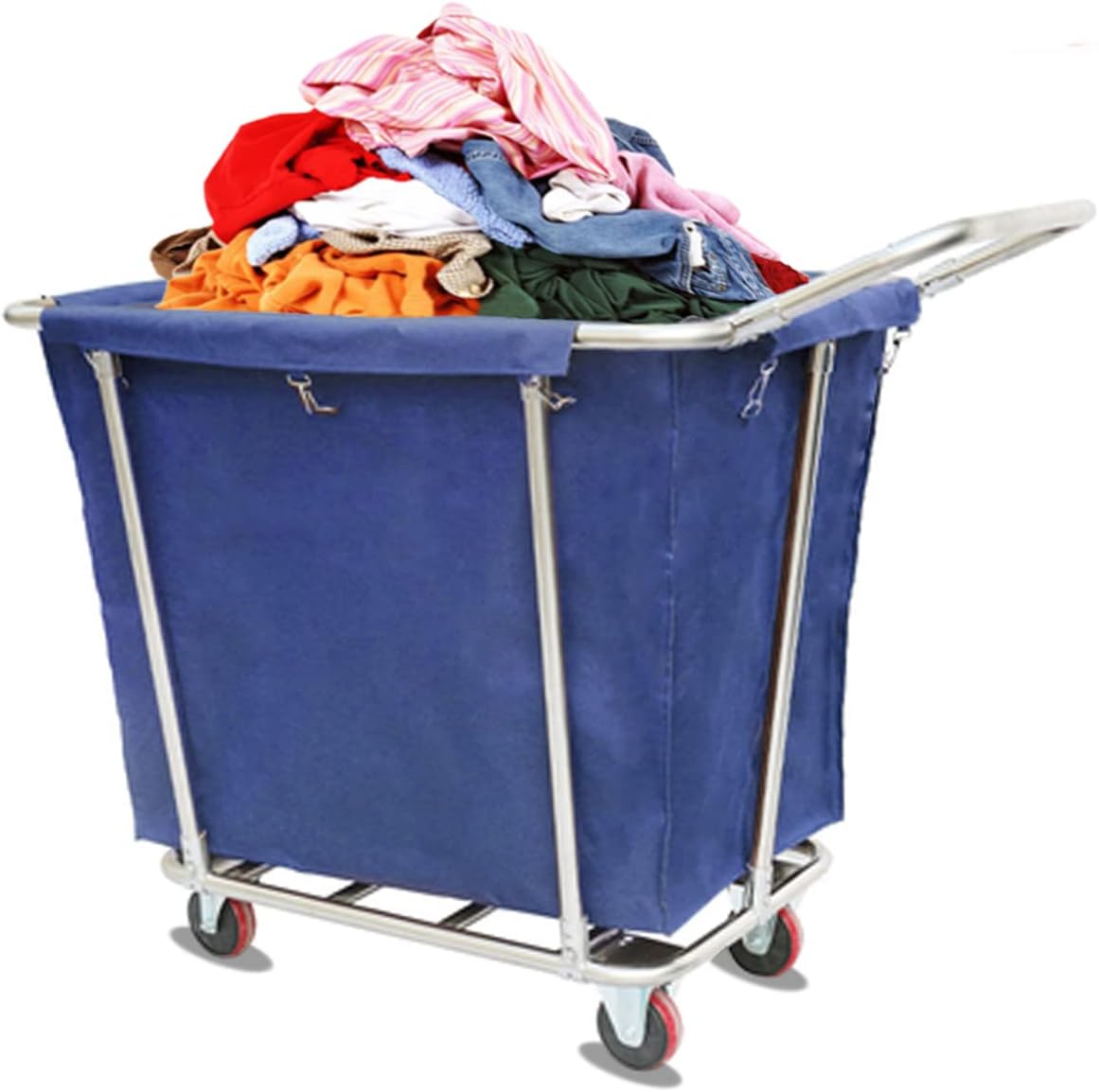 Heavy Duty Stainless Steel Laundry Trolley with Wheels & Removable Bags – Commercial Grade Laundry Basket & Sorter Hamper for Home, Hotel & Commercial Use – Durable, Portable, Easy-Handle Solution