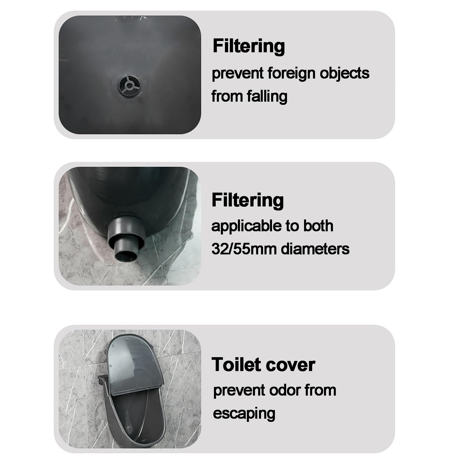 Urinario seco de Pared con válvula de Descarga Manual, Ideal para Garaje, cobertizo y Patio Trasero.
