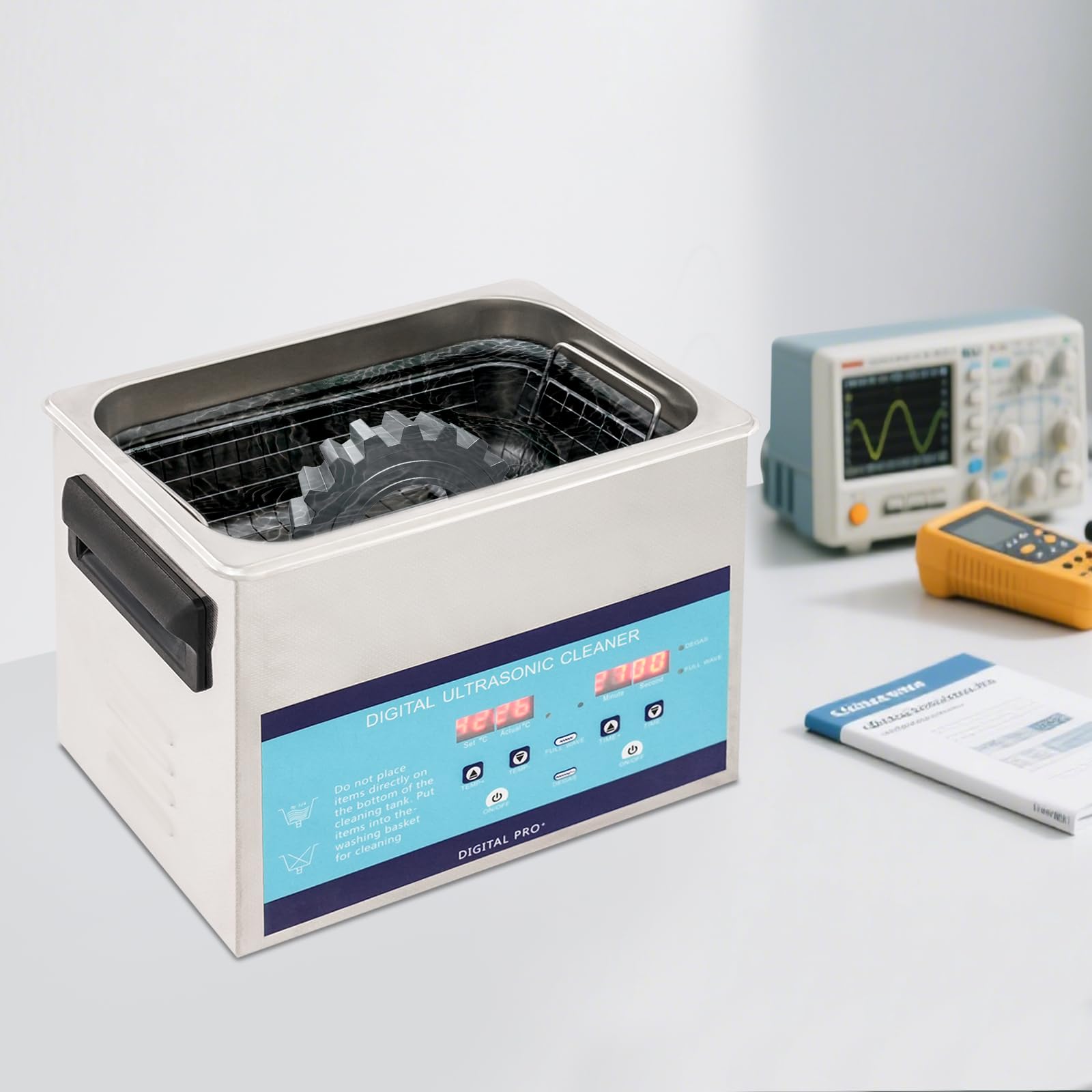 3L 40KHz Ultraschallreinigungsgerät Edelstahl Ultraschallreiniger mit Heizung, 0-80°C Einstellbare Temperatur Ultraschall-Reinigungsmaschine, Ultraschall-Reinigungsmaschine mit LED-Display
