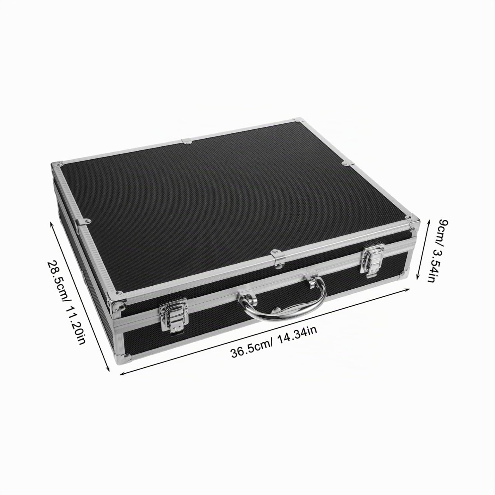Estuche Rígido de Aluminio para Micrófono Inalámbrico Portátil, 4 Piezas | Asa de Transporte, Apertura Fácil, Huecos para Cables, Anillas Silicona, Fundas Esponja, Viaje