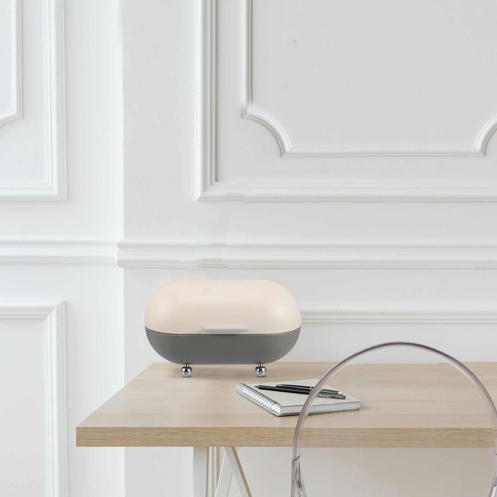 LALAFINA Boîte à Vintage en Fer Grosse Capacité et Couvercle Rabattable, Rangement Polyvalent Cuisine et Bureau au Style Rétro Élégant