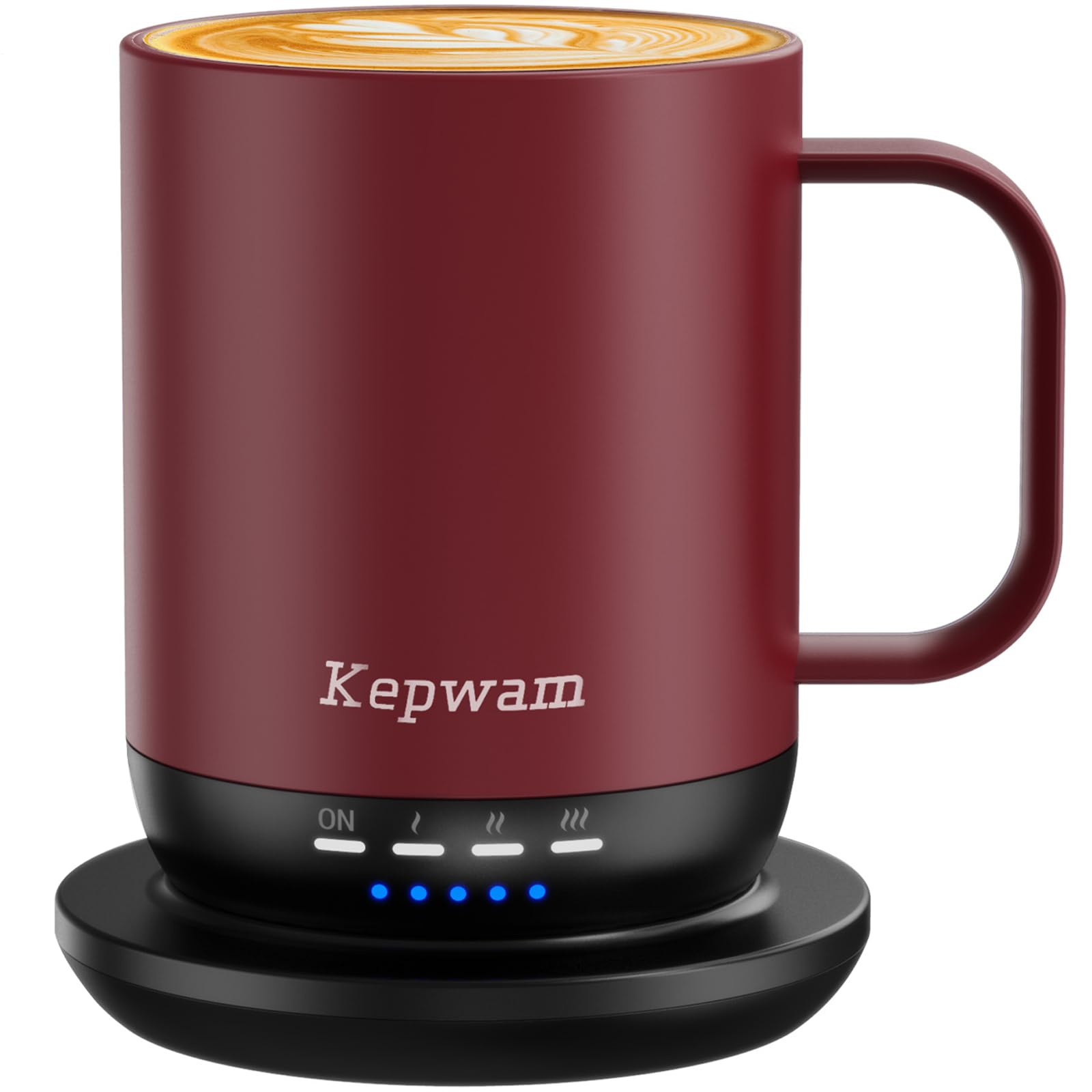 Kepwam Heated Coffee Mug T1-14oz Fast Heating &amp; Longer Battery Life Self Heating Coffee Mug Hot to 149℉ - Touch &amp; App Controlled Mug Coffee and Hot Beverage Warmer, Gifts for Women and Men
