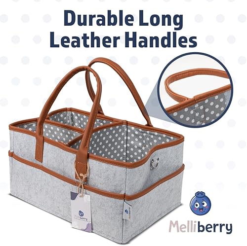 Miniatura 4 de Organizador de pañales para bebé, organizador de pañales con asa, cesta para guardería, con cambiadores y almacenamiento