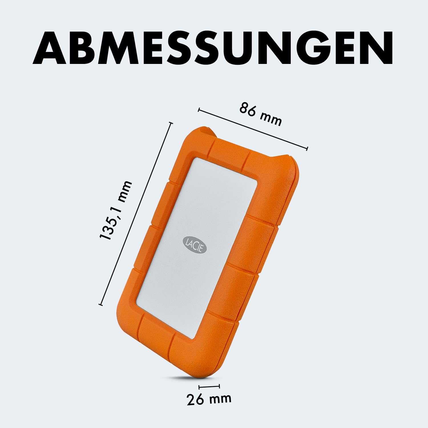 LaCie Rugged 4TB tragbare Externe Festplatte, 2.5 Zoll, PC & Mac, inkl. USB-C w/o USB-A Kabel, . Rescue Service (STFR4000800)