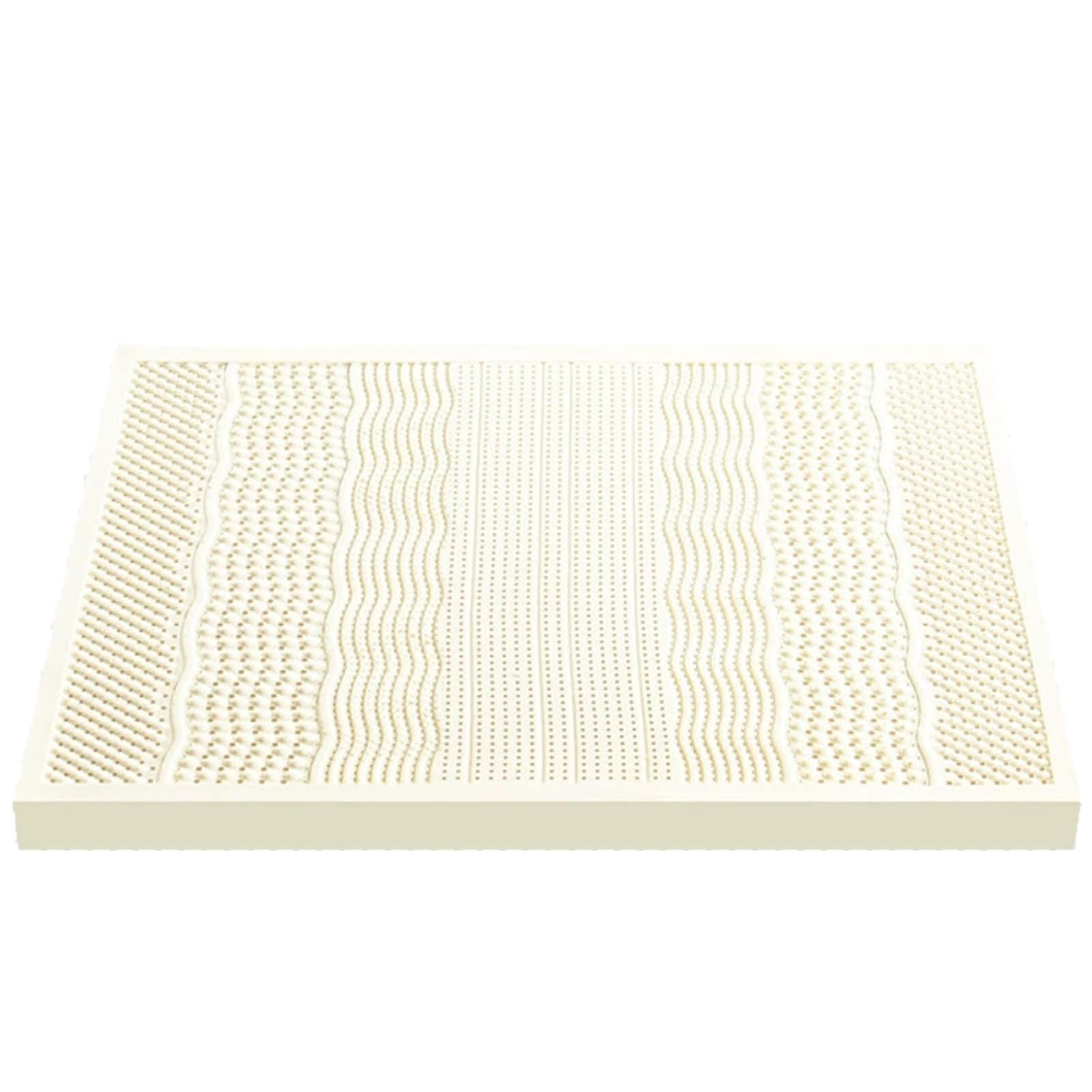 BIWKONI Natural Latex Mattress Topper Thick 4 Inch Medium Firm Breathable Rebound 7 Zone Support Double Mattress Deep