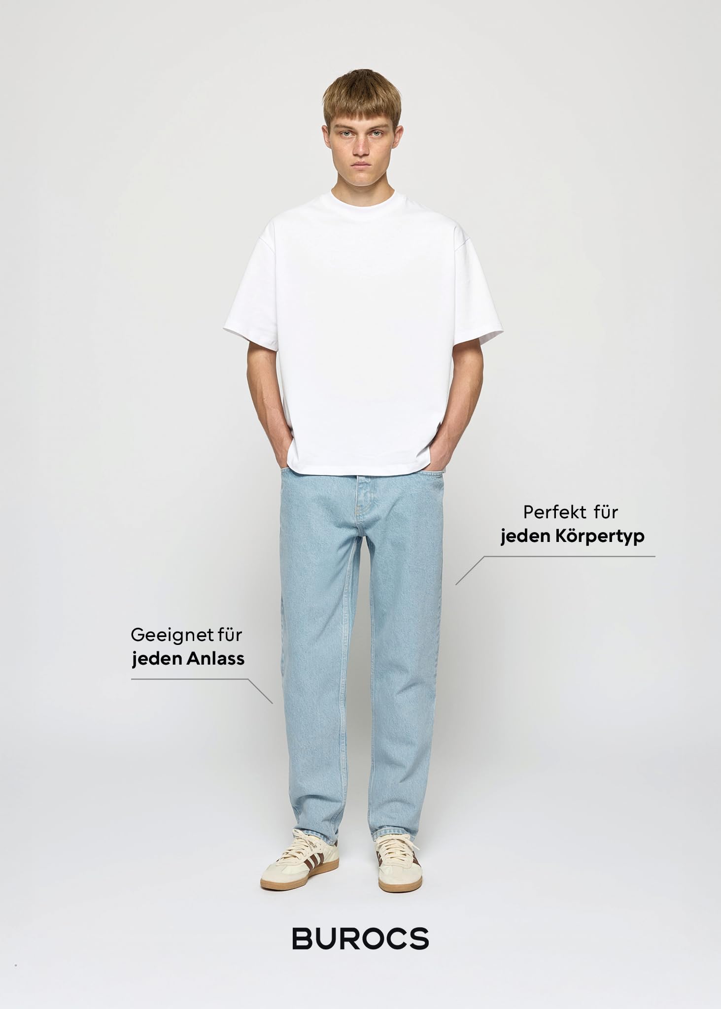 Herren Carrot Jeans mit Knopfleiste Jeanshose Streetwear Loose Denim Pants Karottenschnitt Lässig Männer