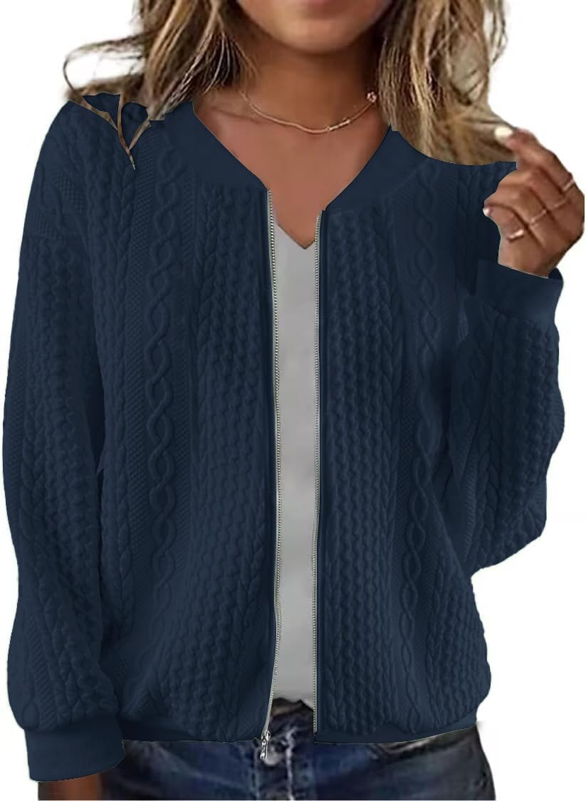 Women’s Full Zip Sweatshirt Jacket Stand Collar Hoodless Outerwear Casual Coat with Pockets Women’s Full Zip Sweatshirt Jacket Stand Collar Hoodless Outerwear Casual Coat with Pockets
