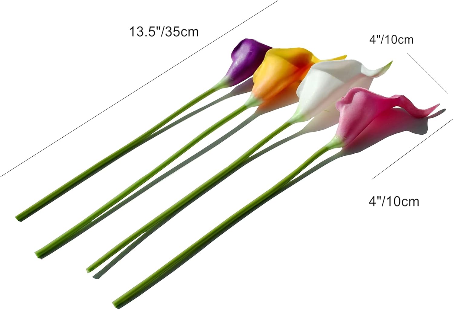 Mandy's PU Colorful Calla Lily Artificial Flowers 20 Stems 13.5in Faux Realistic Centerpiece for Valentine's Day and Easter Decorations DIY Bridal Bouquet Home Décor - Image 2