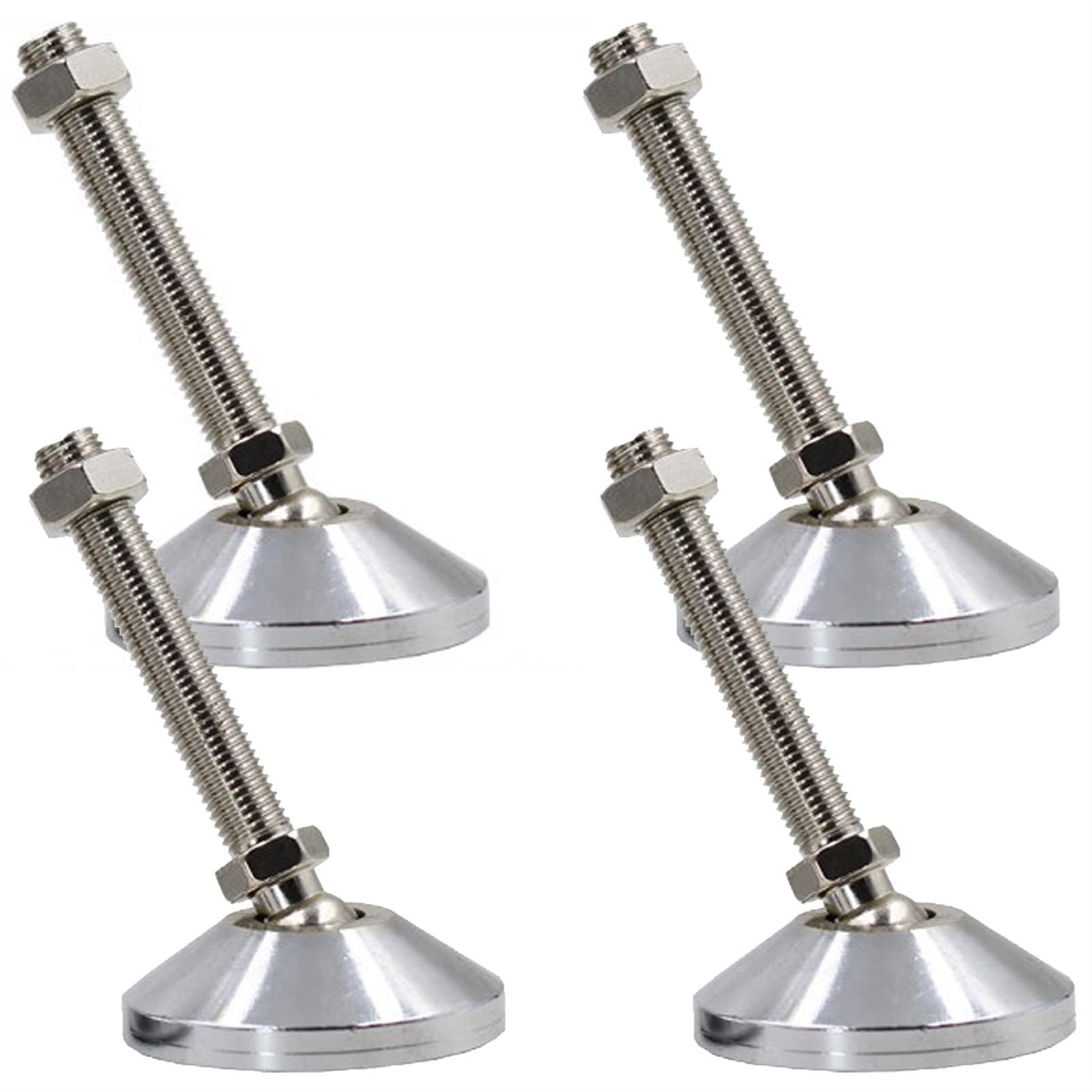 4 Piedini di Supporto in Gomma ammortizzanti Regolabili in Ferro D80 for mobili Resistenti for tavoli, divani, banchi da Lavoro, ECC ，Piedini livellatori(D80 M12*100)