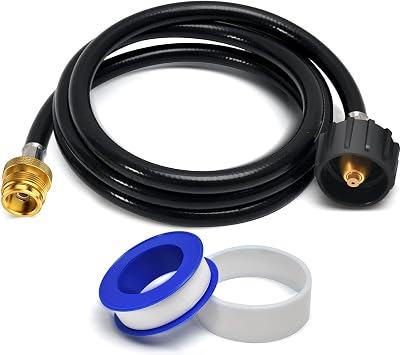ABYDA 6Ft Propane Adapter Hose 1 lb to 20 lb, Propane Tank Hose with QCC1/Type1 for 5-40 lb Tanks, Propane Adapter Hose with CGA600 Connection for Coleman Stove, Weber Q Grill, Buddy Heater