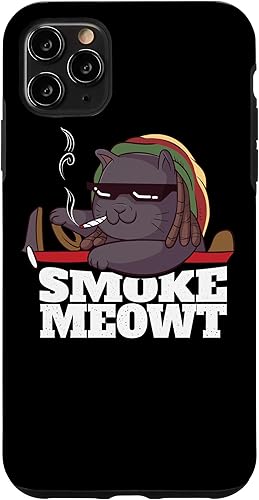 Miniatura 4 de Funda para iPhone 1212 Pro Weed Smoking Cat Smoke Meowt THC CBD Marihuana Stoner Kitten
